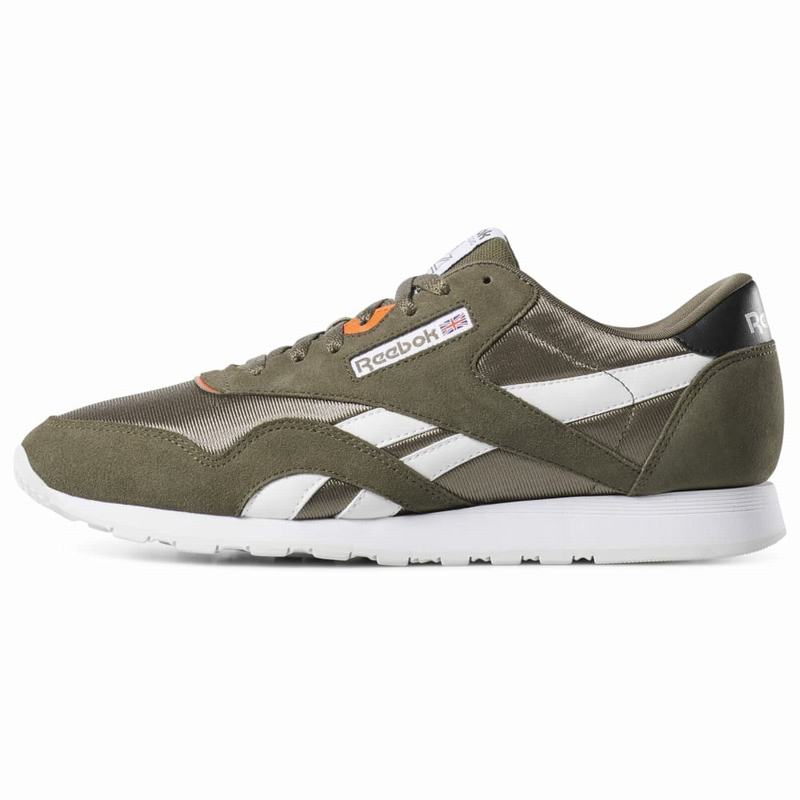 Reebok Classic Nylon Tenisky Panske - Zelene/Siva/Biele/Oranžové BU6845UL